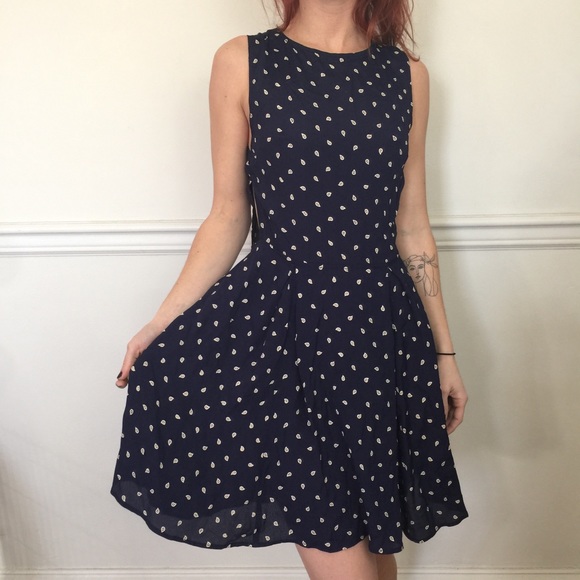 Reformation Dresses & Skirts - REFORMATION Navy Paisley Sleeveless Skater Dress